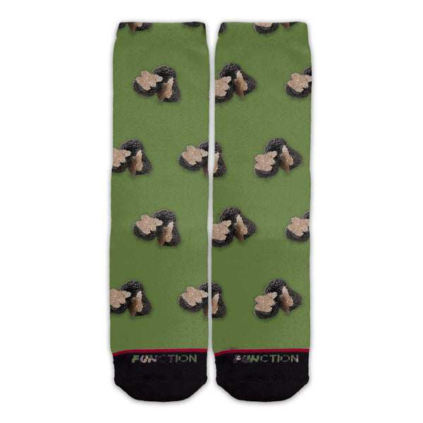 Function - Black Truffle Mushroom Green Pattern Socks
