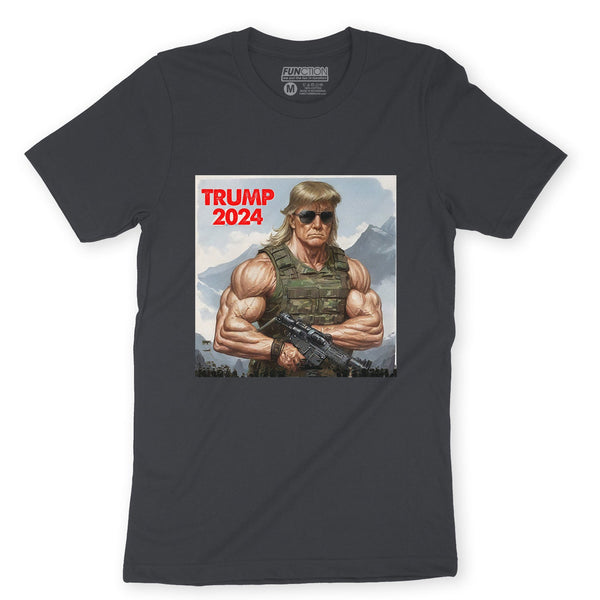 Function - Donald Trump Action War Veteran Movie Poster Military Heroism Adult T-Shirt Combat