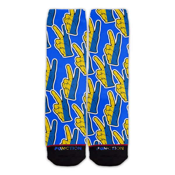 Function - Ukrainian Peace Hand Symbol Pattern Socks