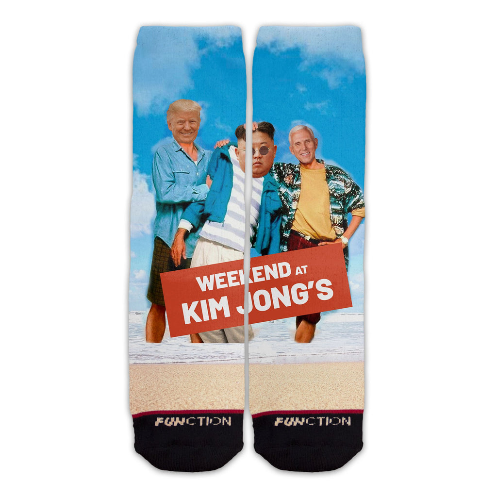 Function - Weekend at Kim Jong Un's Donald Trump Mike Pence Funny Novelty Gag Socks