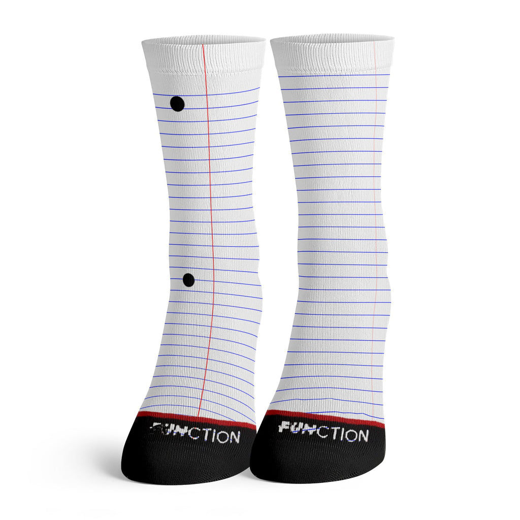Socks Function Function - White Lined Paper Fashion Socks – Function Socks