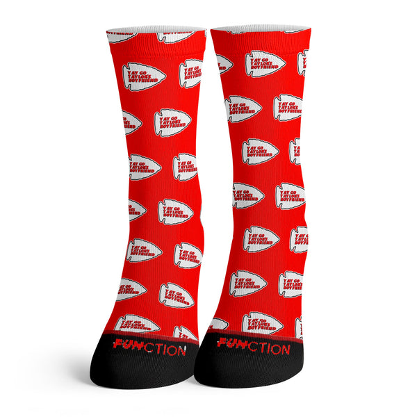 Function - Yay Go Taylor's Boyfriend Football Swifty Pattern Socks National League Super Bowl Halftime