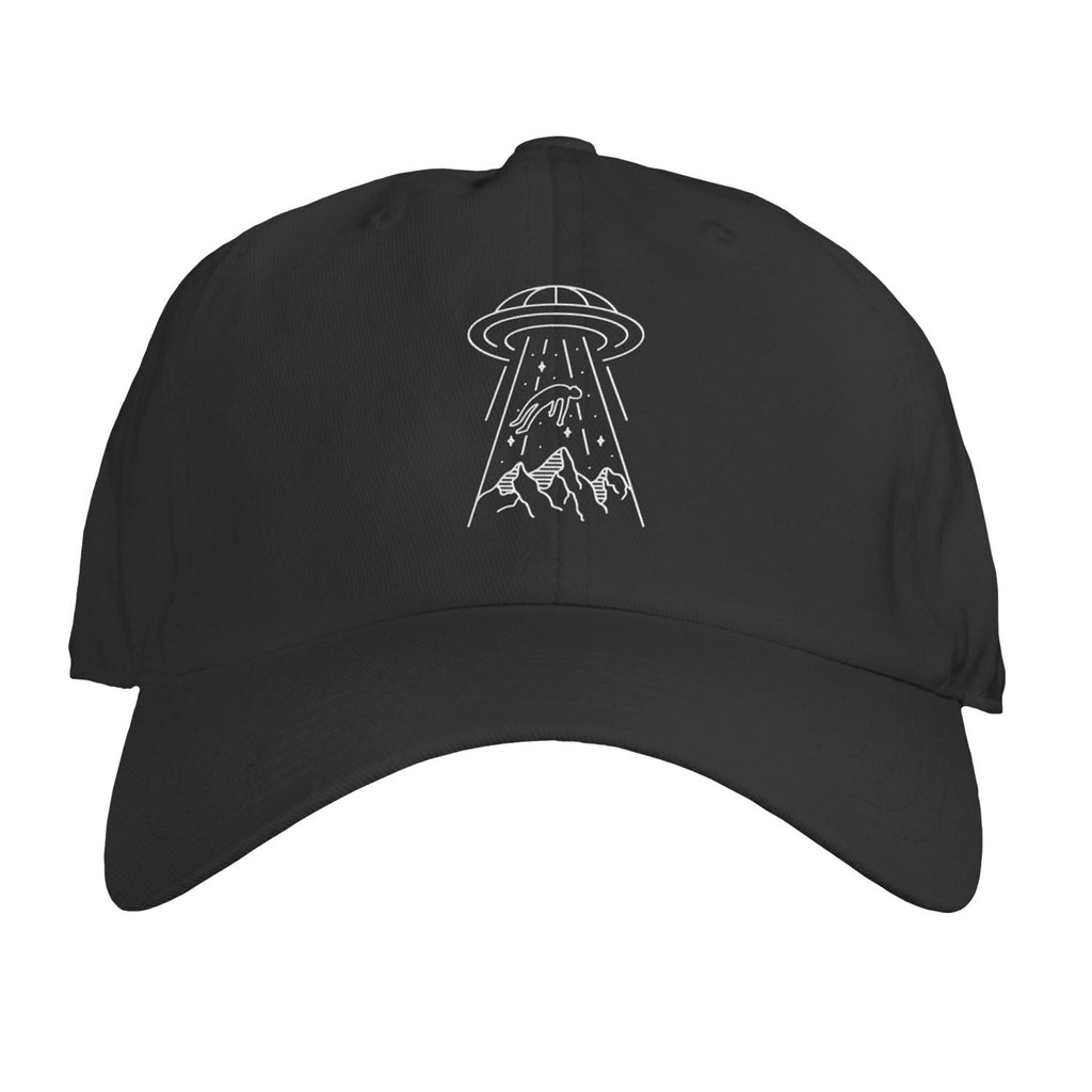 Function - UFO Alien Abduction Line Art Black Embroidered Dad Hat