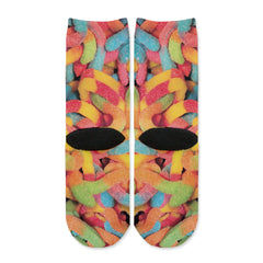 Function - Kids Cute Sour Gummy Worms Candy Funny Food Socks