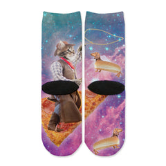 Function - Kids Cute Funny Cat Novelty Crew Socks Pizza Space Cowboy