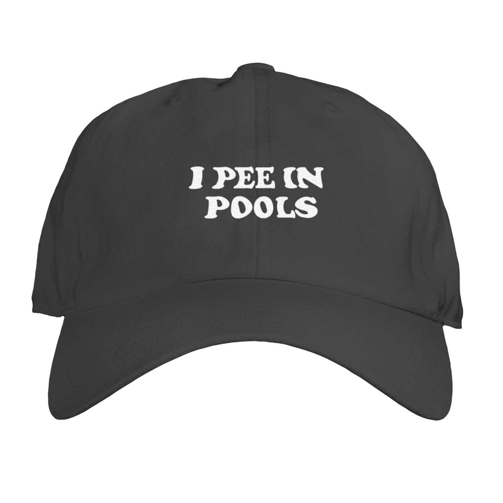 Function - I Pee in Pools Novelty Wavy Letters Funny Dad Hat Adjustable OSFA Adult Unisex Embroidered Hat