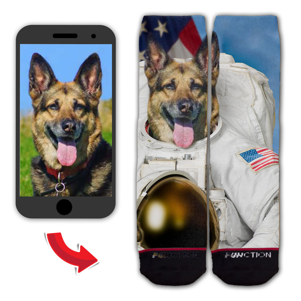 Function - Custom Astronaut Portraits Dog Cat Pet Fashion Socks Animal Face Gift