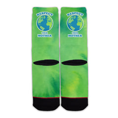 Function - Respect Your Mother Earth Adult Socks Fashion Tie Dye Green All Over