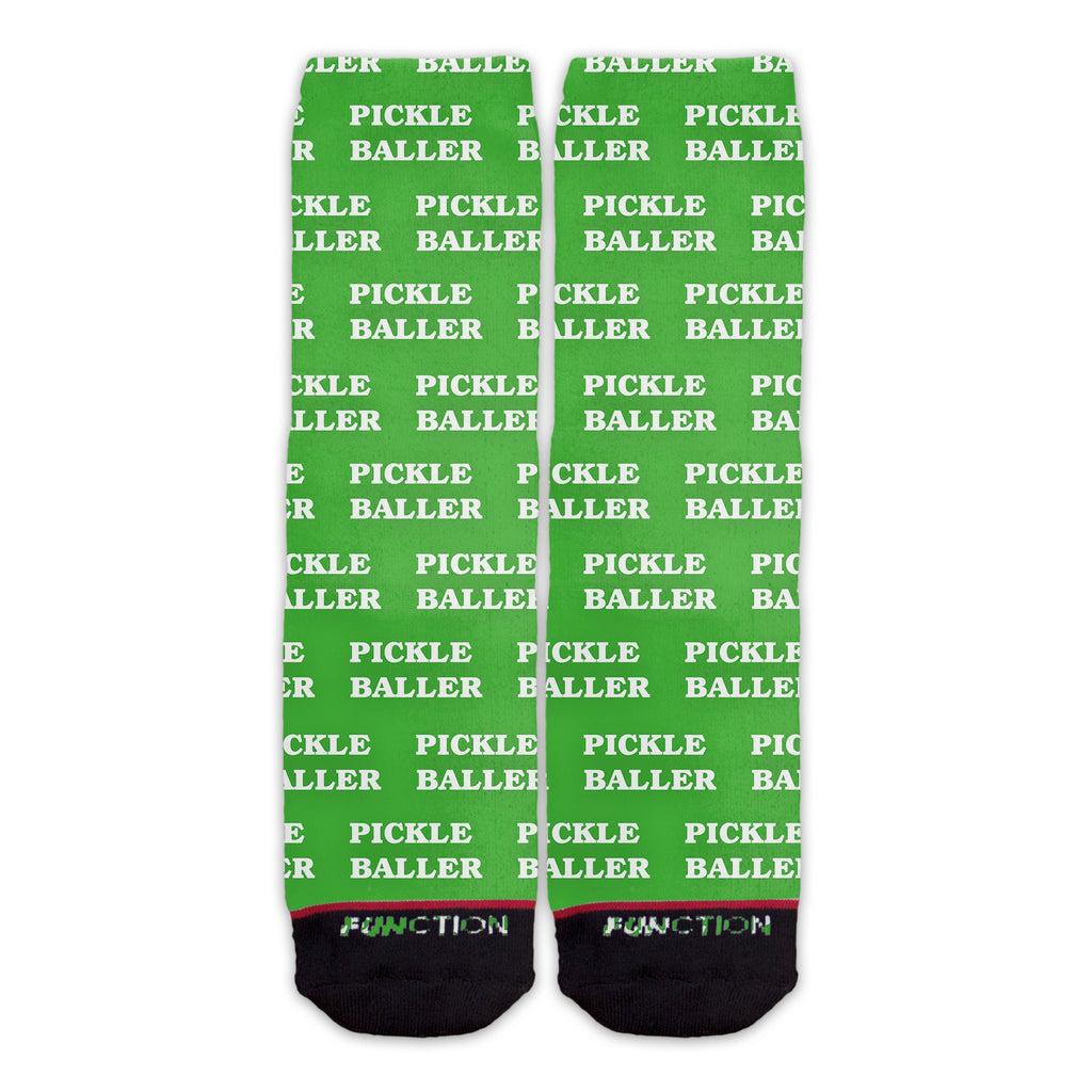 Function - Pickle Baller Repeating Text Pattern Socks