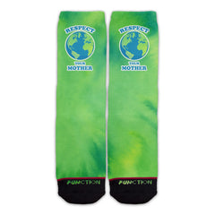 Function - Respect Your Mother Earth Adult Socks Fashion Tie Dye Green All Over