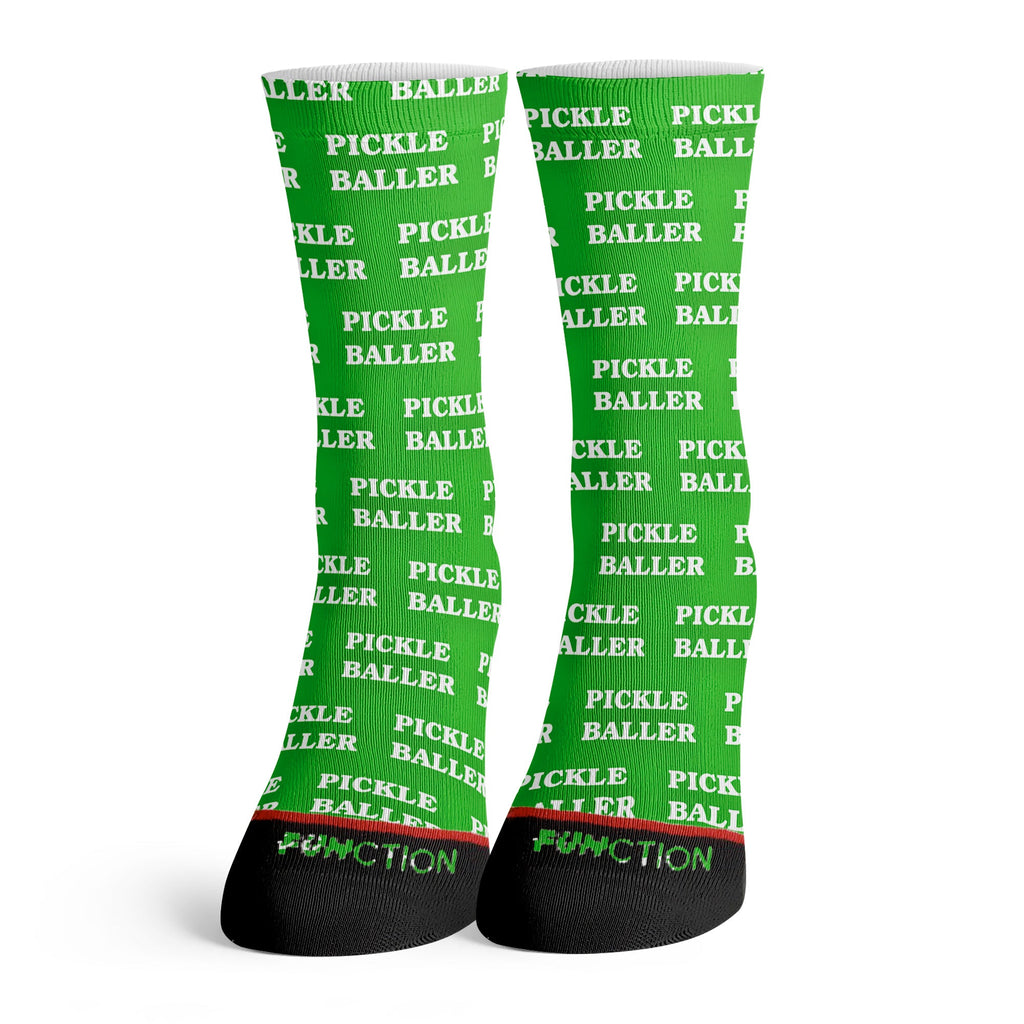 Function - Pickle Baller Repeating Text Pattern Socks