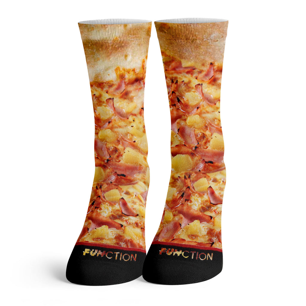 Function - Pineapple and Ham Pizza Fashion Socks All Over Crust Cheese Food Funny Joke Gift