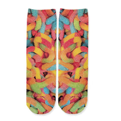 Function - Kids Cute Sour Gummy Worms Candy Funny Food Socks