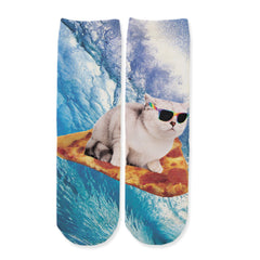 Function - Kids Cute Pizza Cat Surfing Fashion Socks