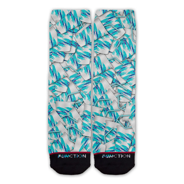 Function - 90's Cup Collage Fashion Socks Solo Soda Jazzy Paper Straw Pattern