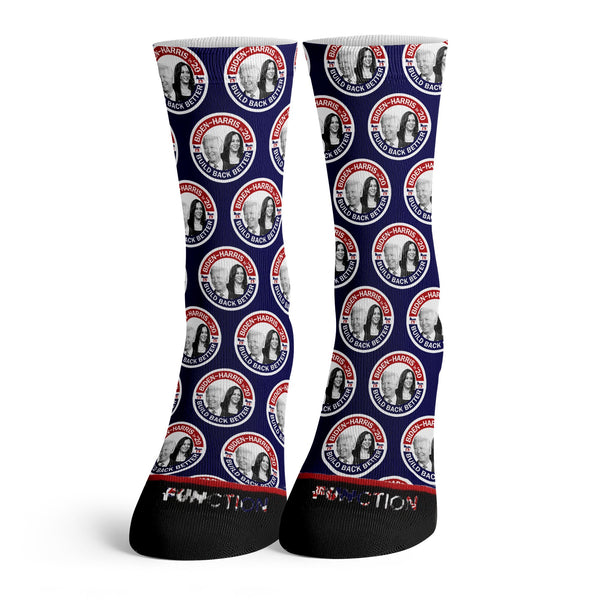 Function - Biden Harris Campaign Pin Pattern Socks