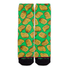 Function - Chicken Nuggets Green Pattern Adult Crew Socks