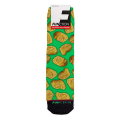 Function - Chicken Nuggets Green Pattern Adult Crew Socks
