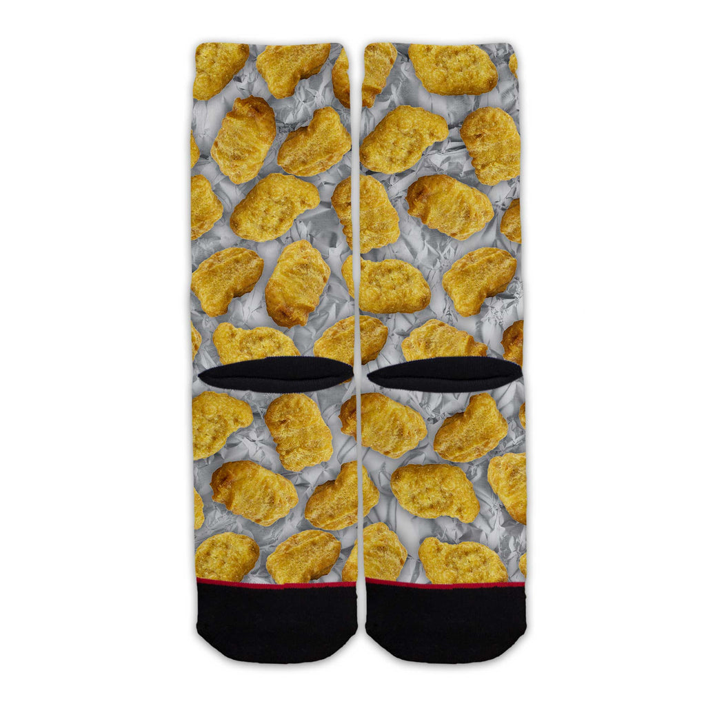 Function - Chicken Nuggets Tinfoil Pattern Adult Crew Socks
