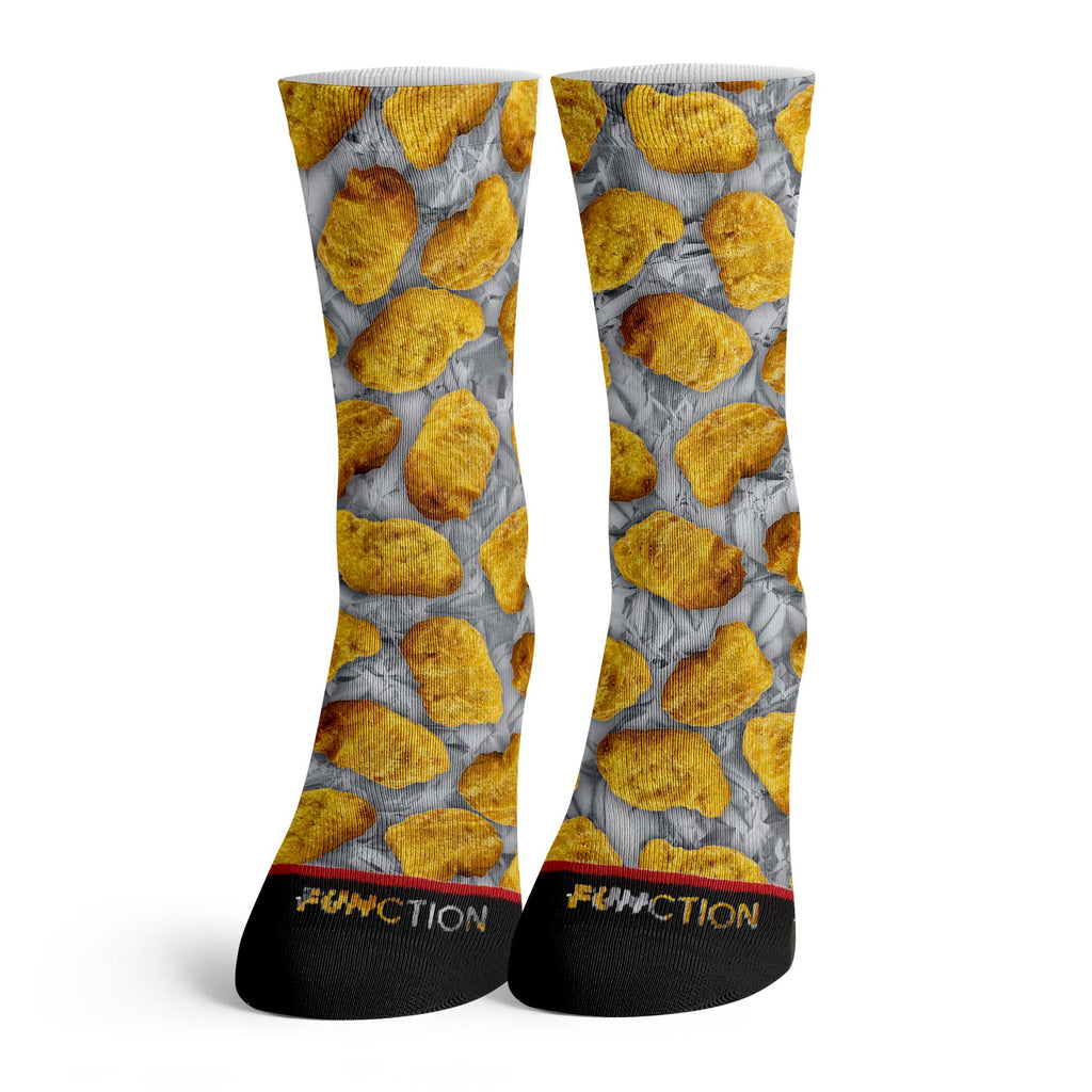 Function - Chicken Nuggets Tinfoil Pattern Adult Crew Socks