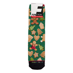 Function - Christmas Cookie Pattern Green Adult Crew Socks