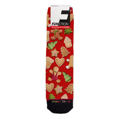 Function - Christmas Cookie Pattern Red Adult Socks