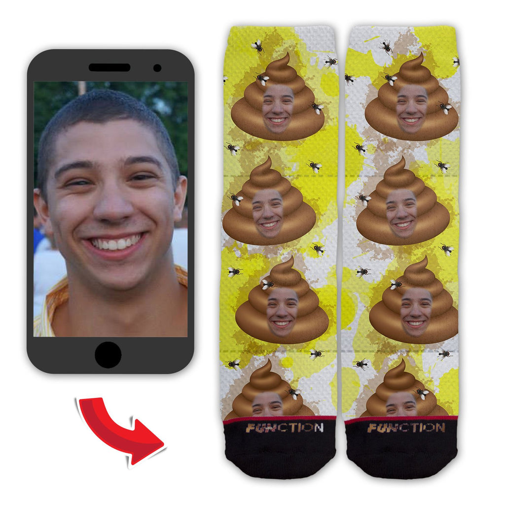 Function - Custom Face Poop Emoji and Toilet Paper Fashion Socks