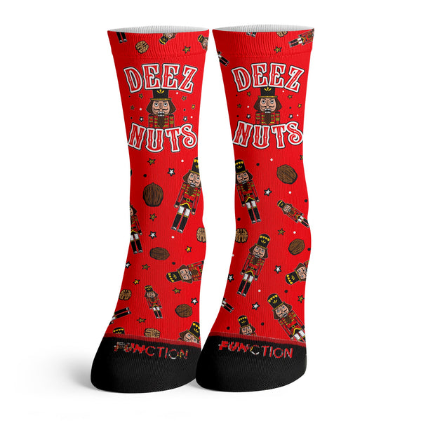 Function - Deez Nuts Nutcracker Pattern Adult Unisex Crew Socks Christmas Pattern