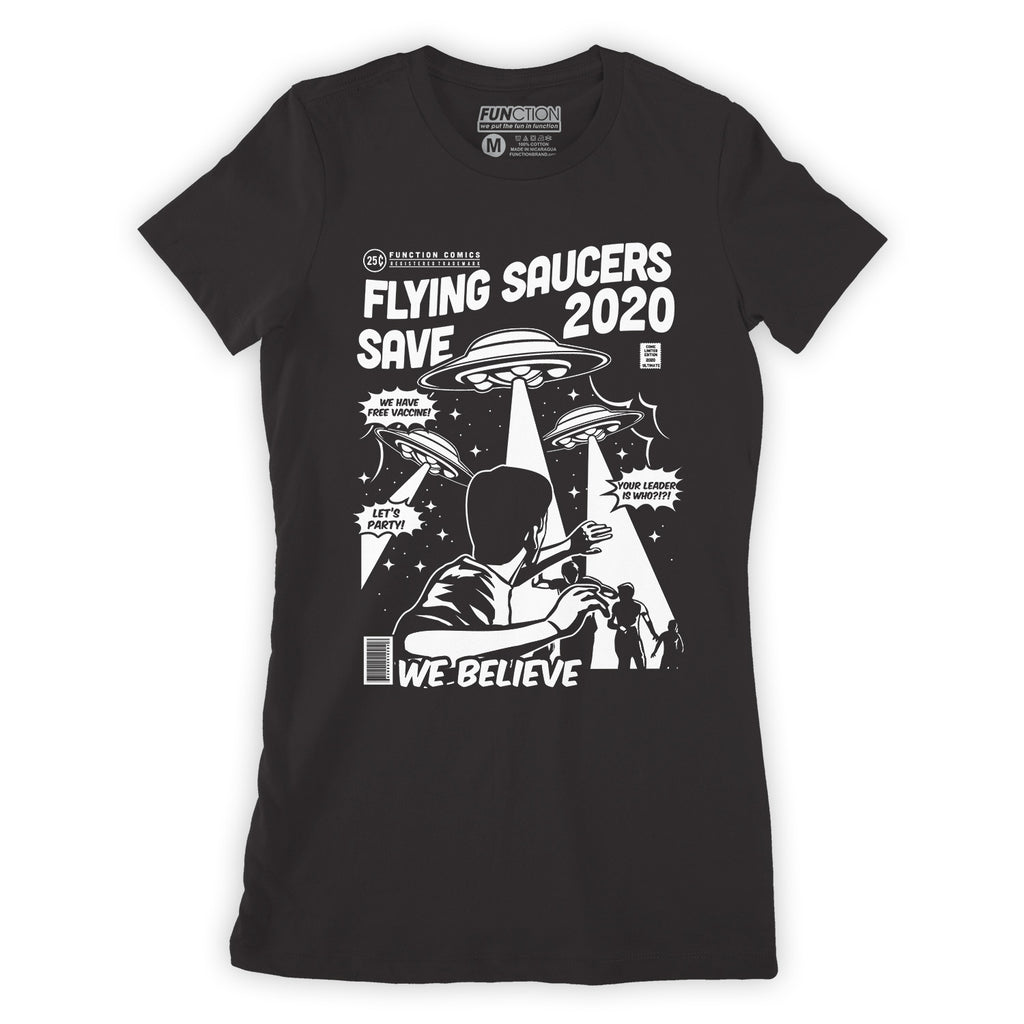 Function - Flying Saucers Save 2020 Black T-Shirt Women's