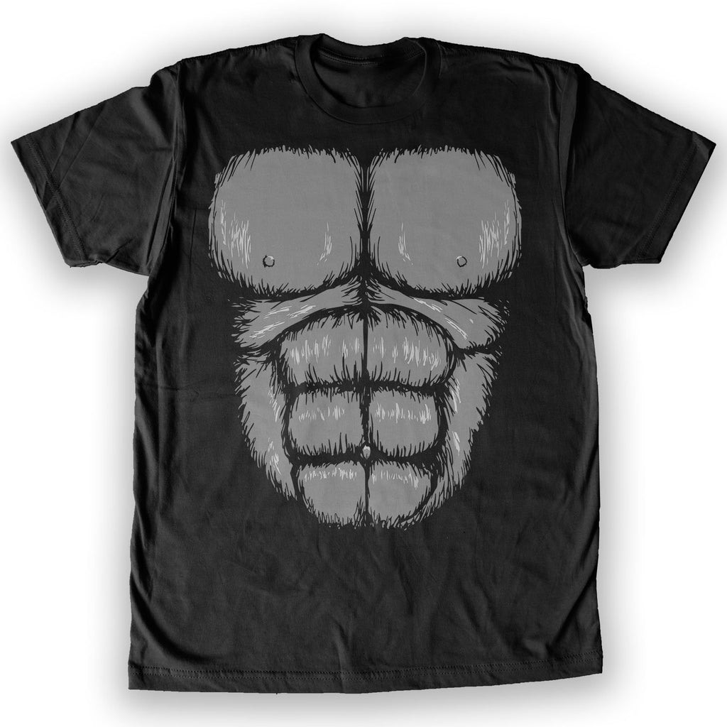 Function -  Hairy Gorilla Chest Costume Men's Fashion T-Shirt Black