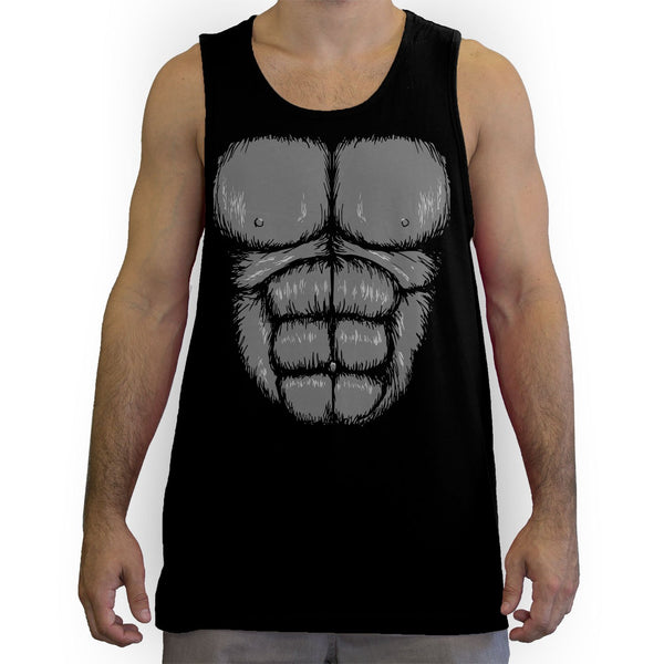 Function -  Hairy Gorilla Chest Costume Men's Fashion Tank Top Black