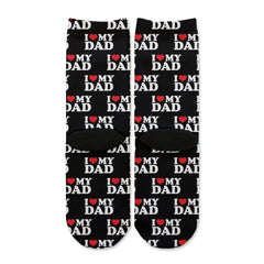 Function - Kids I love My Dad Youth Socks Heart Pattern Black Cute Child