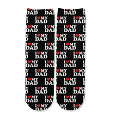 Function - Kids I love My Dad Youth Socks Heart Pattern Black Cute Child