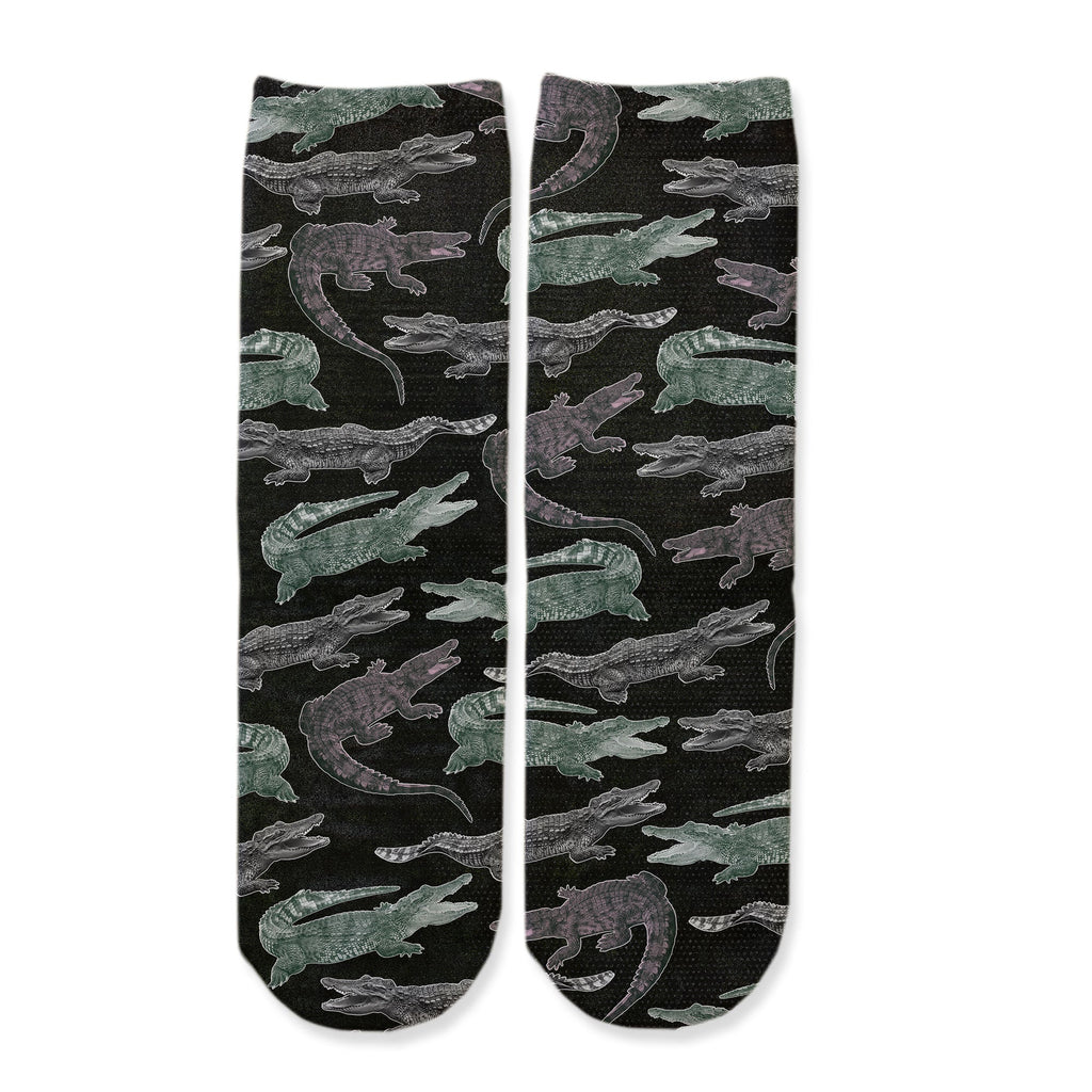 Function - Kids Alligator Halftone Camo Pattern Adult Socks Crocodile Youth Funny Cute