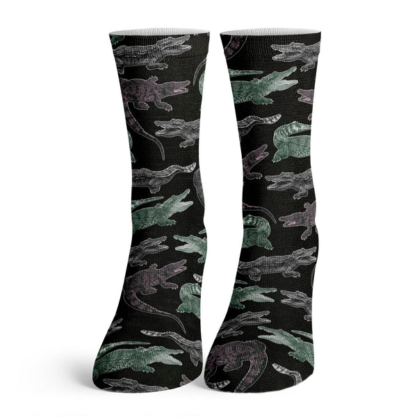 Function - Kids Alligator Halftone Camo Pattern Adult Socks Crocodile Youth Funny Cute