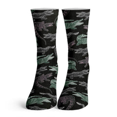 Function - Kids Alligator Halftone Camo Pattern Adult Socks Crocodile Youth Funny Cute