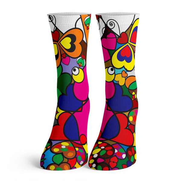Function - Kids Artist of Hearts Butterfly Hearts Fashion Socks