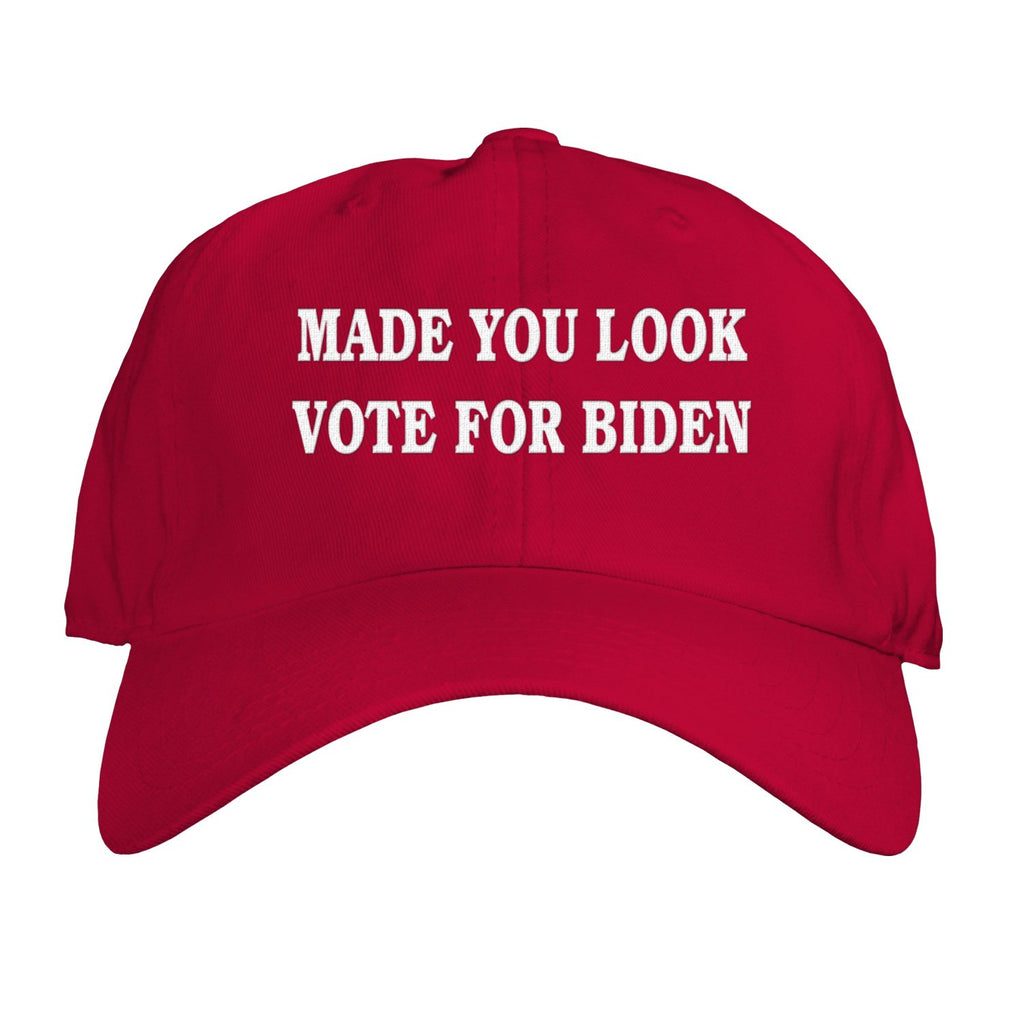 Function - Made You Look Vote For Biden Red Dad Hat Embroidered