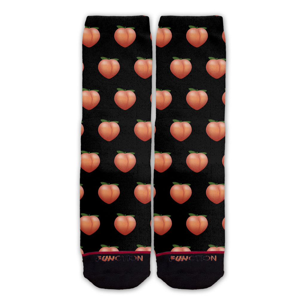 Function - Peach Emoji Black Pattern Sock