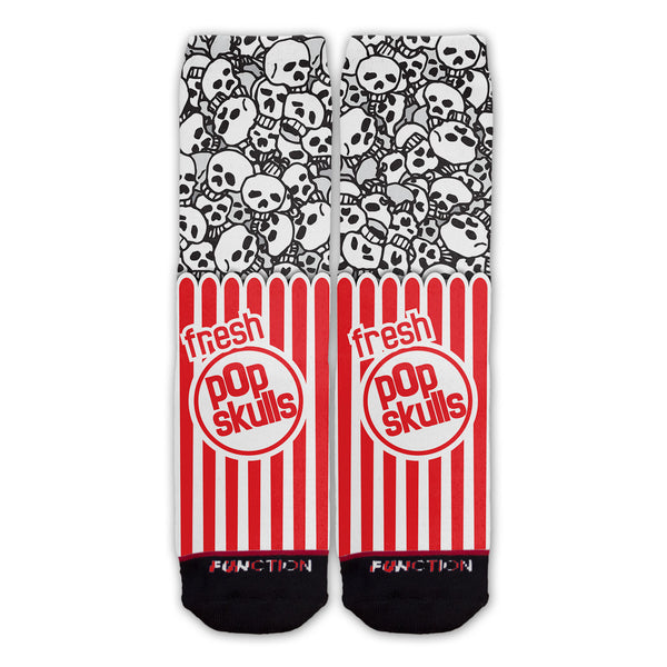 Function - Popcorn Skulls Fashion Socks Fresh Popped Skeleton Halloween Funny