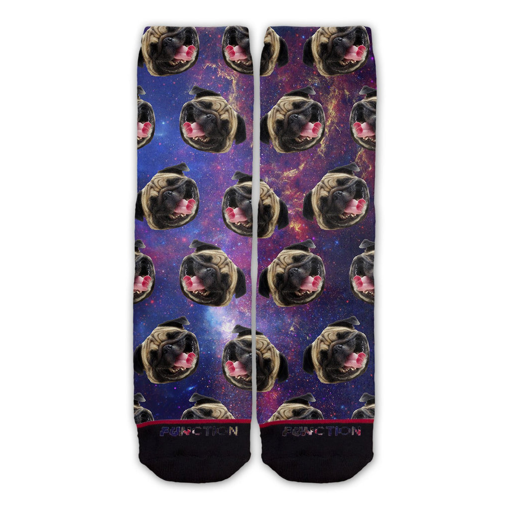 Function - Pugs Smiling in Space Galaxy Fashion Socks