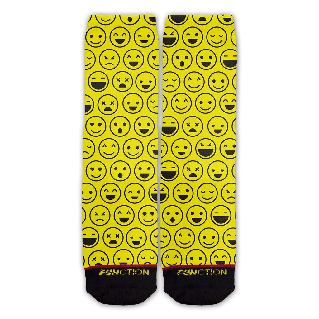Function - Smiley Emoji Faces Yellow Pattern Fashion Socks