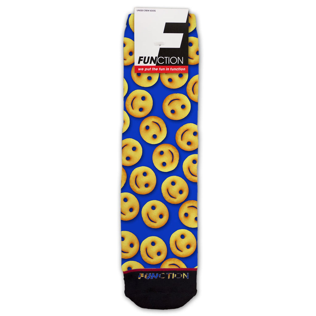 Function - Smile Face French Fries Blue Pattern Fashion Socks
