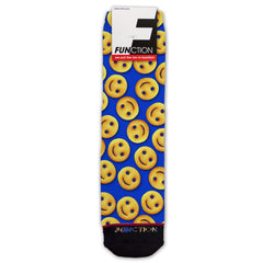 Function - Smile Face French Fries Blue Pattern Fashion Socks