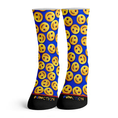 Function - Smile Face French Fries Blue Pattern Fashion Socks