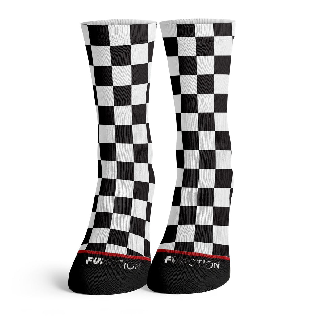 Function - Black And White Checkerboard Socks