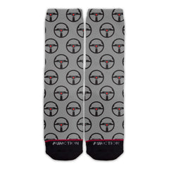 Function - Race car Steering Wheel Pattern Grey Socks