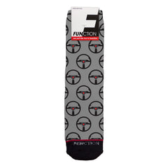 Function - Race car Steering Wheel Pattern Grey Socks