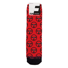 Function - Race car Steering Wheel Pattern Red Socks