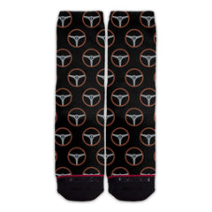 Function - Wood Grain Steering Wheel Pattern Black Socks